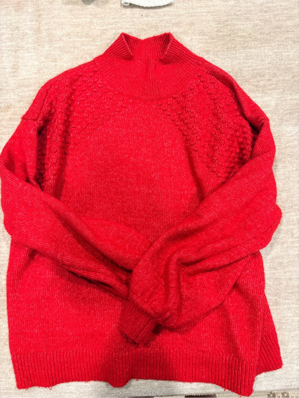 Nine West Red Mock-Turtleneck Knit Sweater